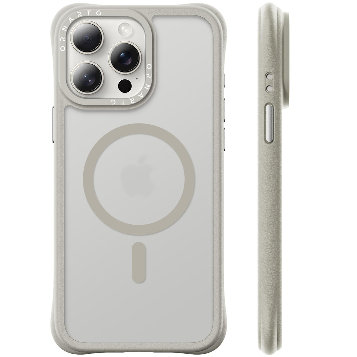 ORNARTO Magnetic for iPhone 15 Pro Max Case, Translucent Matte, Chalk Pink