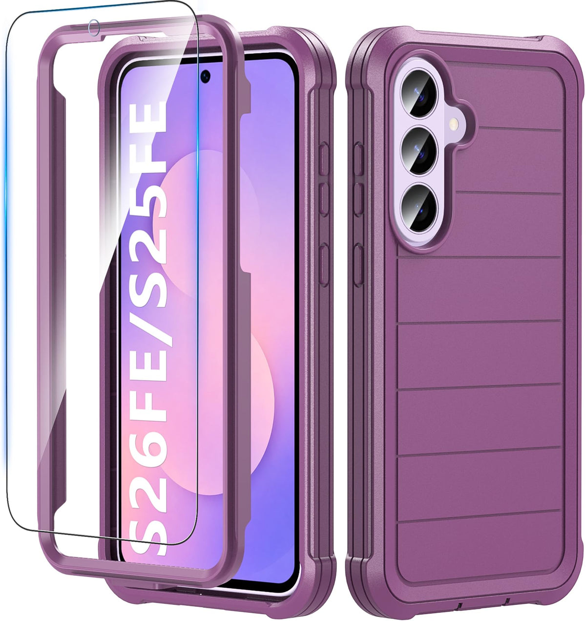 Hensinple for Samsung Galaxy A17 5G Phone Case with Screen Protector, Heavy Duty Military Shockproof Full Body Durable TPU Protective Cover Case for Samsung A17 5G (Black)