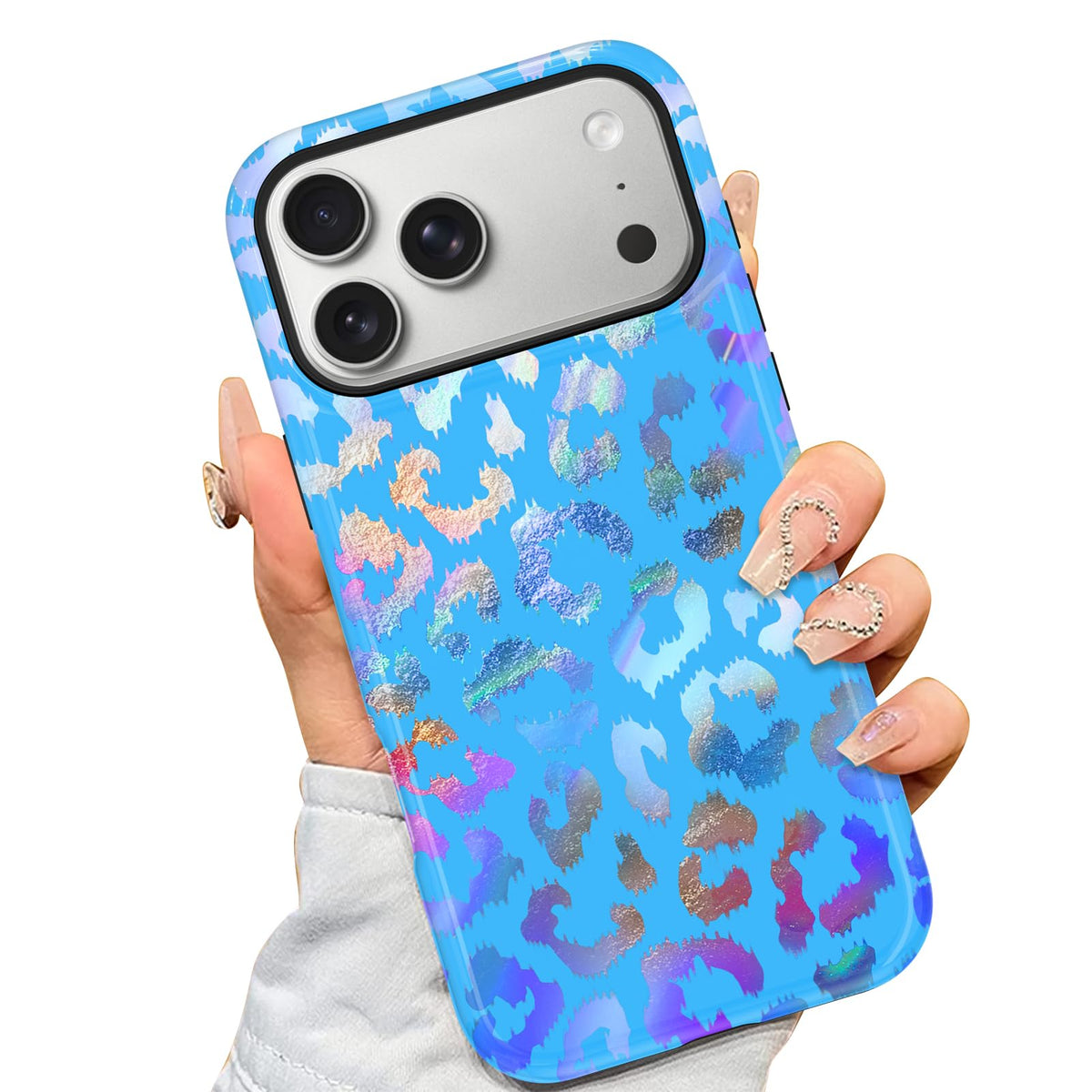 AIGOMARA Magnetic Case for iPhone 16 Pro Max, Black Leopard Pattern Design