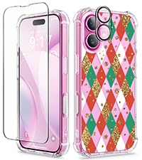 GVIEWIN for iPhone 14 Case Floral, Screen Protector & Camera Lens Protector