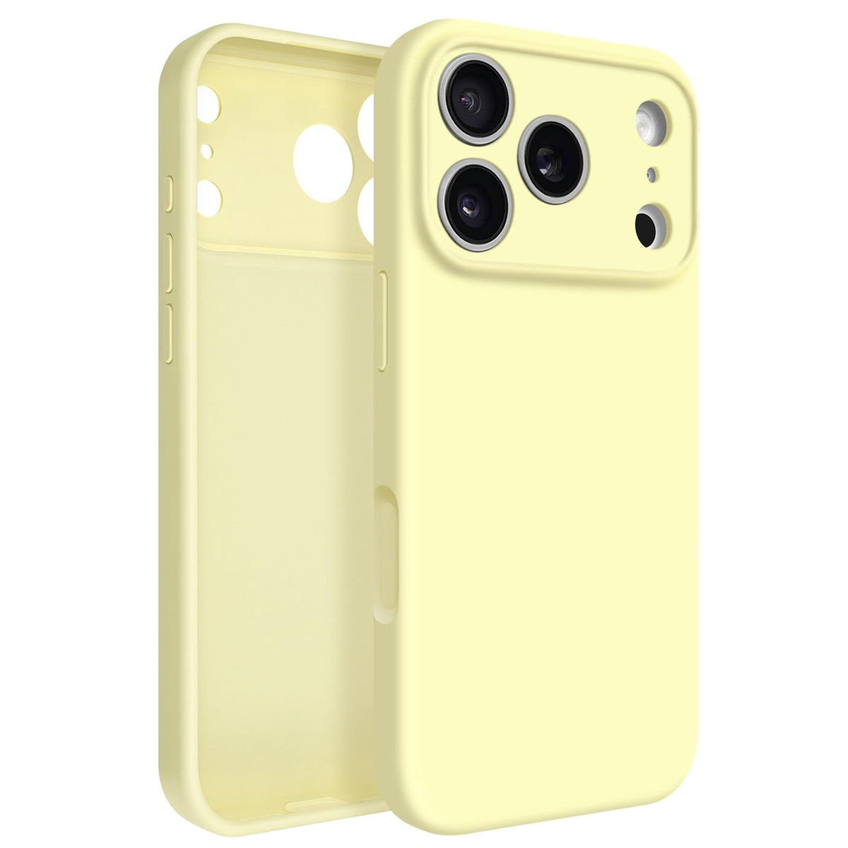 Newseego for iPhone 17 Pro Max Case with Camera Control Button, Solid Color Liquid Silicone Case for Women Girls Men Anti-Scratch Lining Shockproof Drop Protective Cover for iPhone 17 Pro Max-Yellow