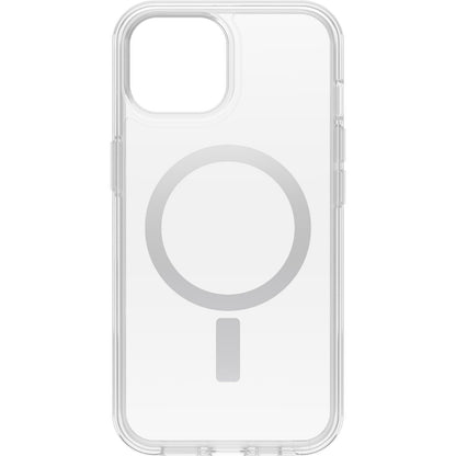 OtterBox iPhone 15, iPhone 14, and iPhone 13 Symmetry Series Clear Case - Stardust (Clear/Silver), Snaps to MagSafe, Ultra-Sleek, Raised Edges Protect Camera & Screen