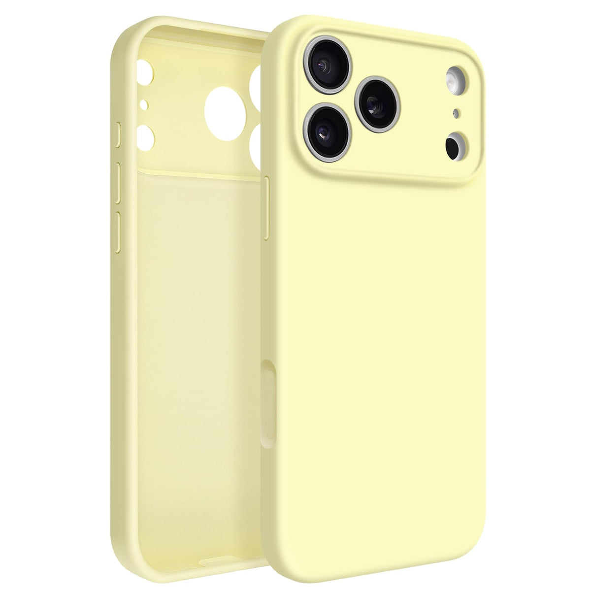 Newseego for iPhone 17 Pro Max Case with Camera Control Button, Solid Color Liquid Silicone Case for Women Girls Men Anti-Scratch Lining Shockproof Drop Protective Cover for iPhone 17 Pro Max-Yellow