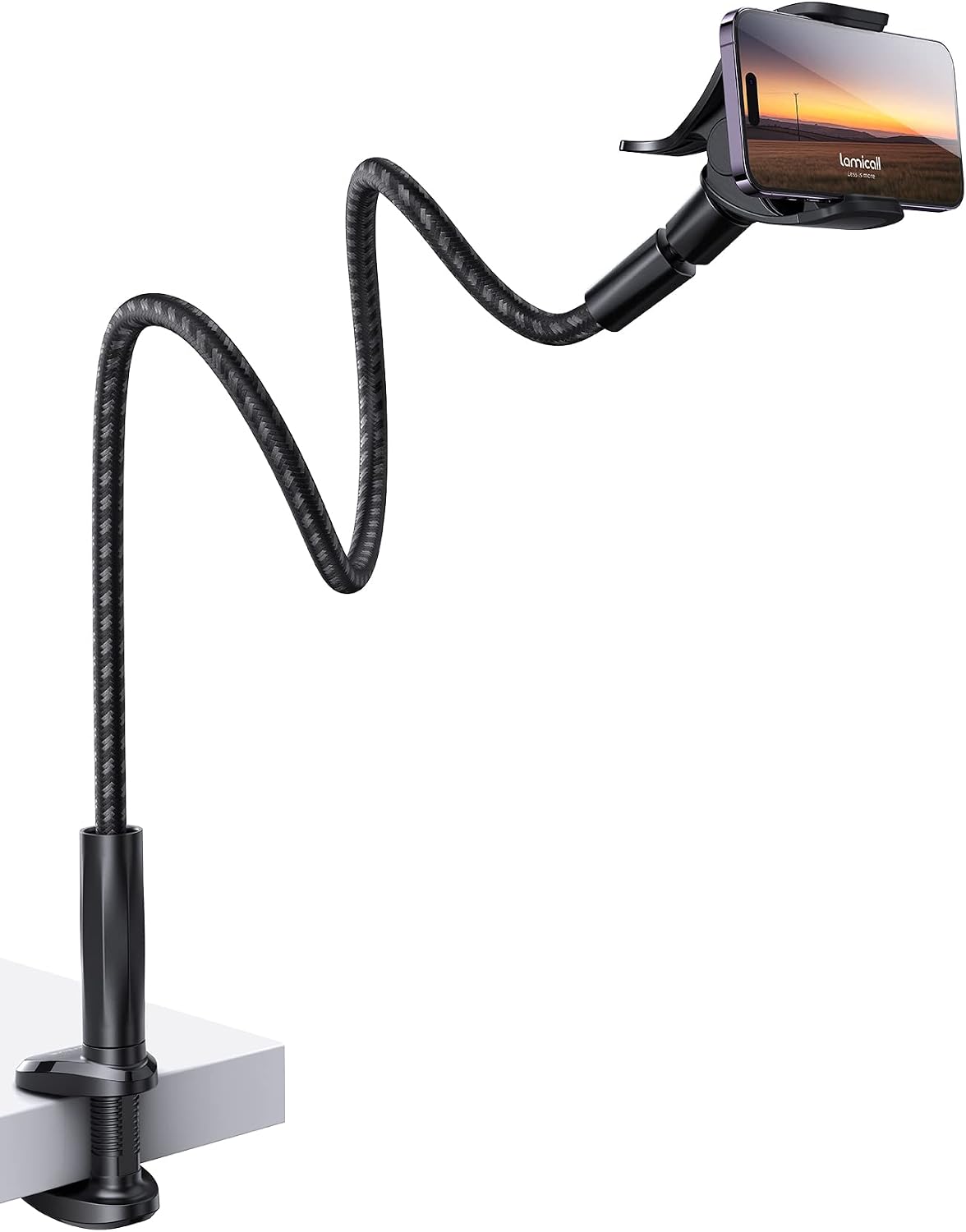 Lamicall Nylon Braided Gooseneck Phone Holder for Bed, 38" Overall Length