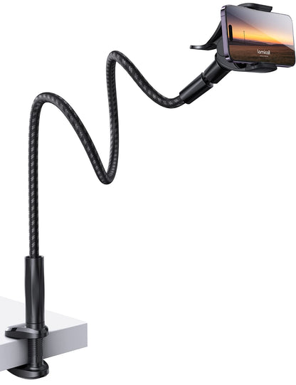 Lamicall Nylon Braided Gooseneck Phone Holder for Bed, 38" Overall Length