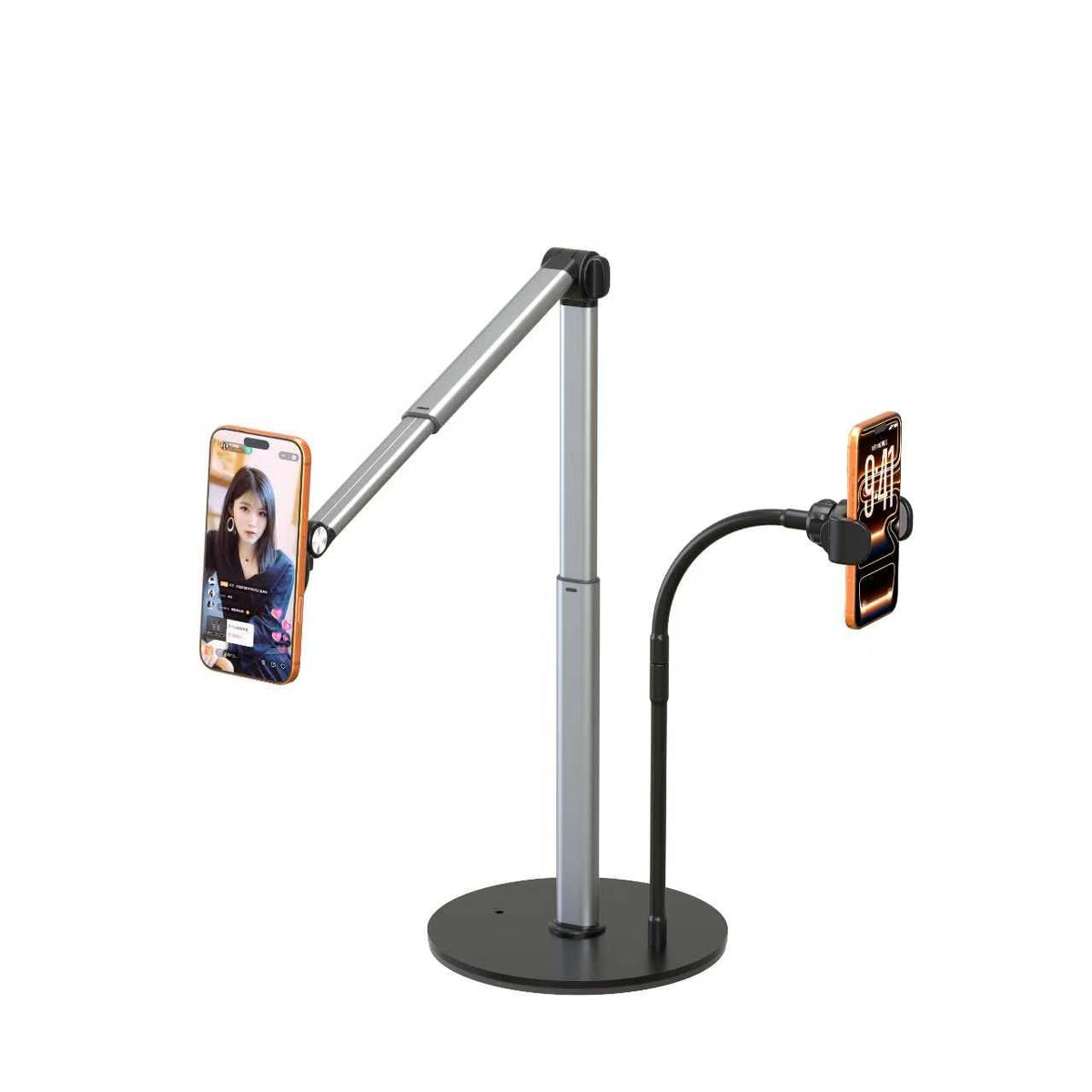 Mistriddle Overhead Phone Stand, 2-Section Telescopic Aluminum Arm
