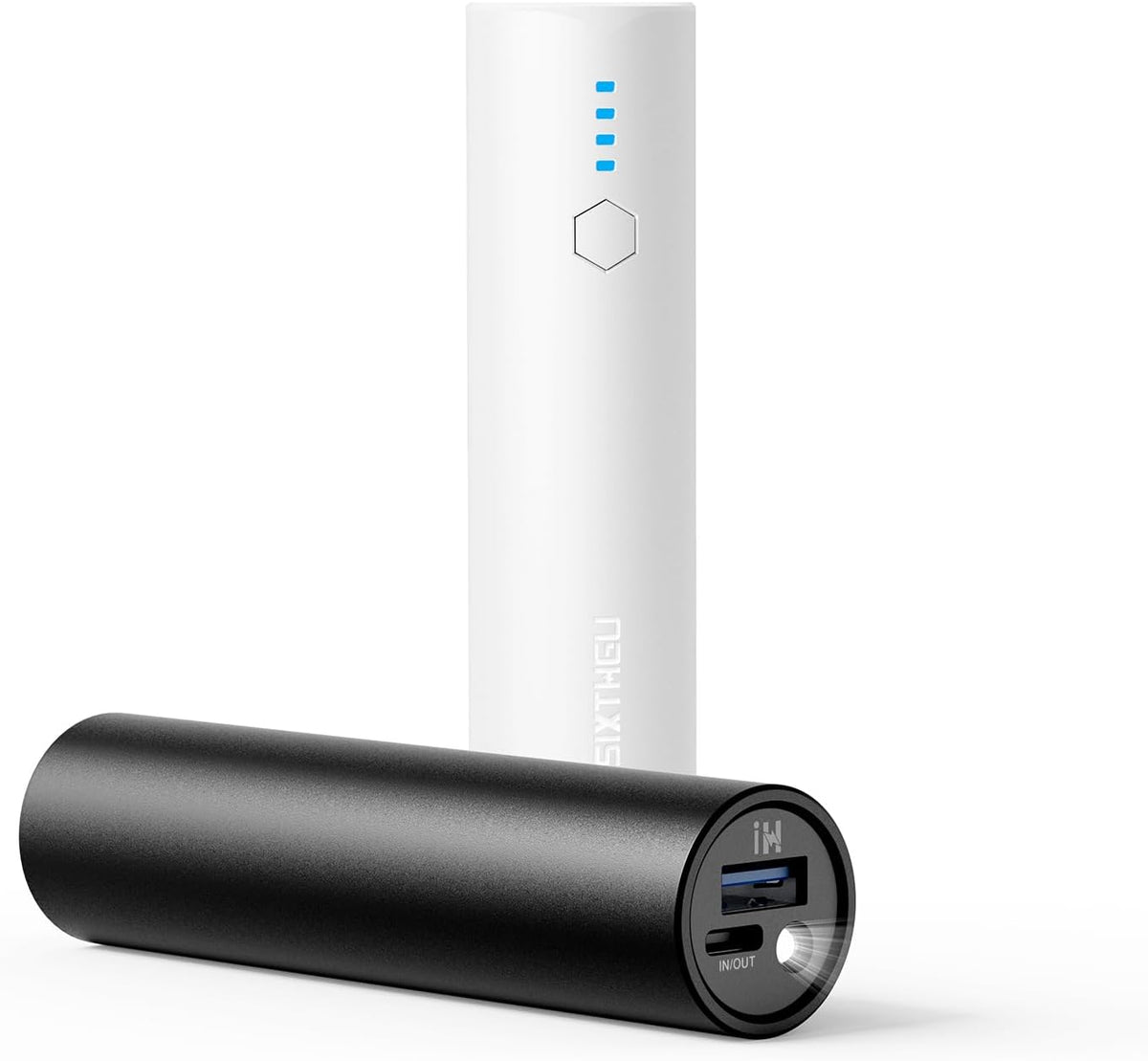 SIXTHGU Small Portable Charger 2-Pack, 5000mAh USB-C Mini Travel Power Bank