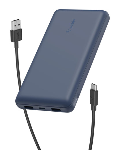 Belkin 20000mAh 15W 3 Port Power Bank, USB A to USB C Cable Included