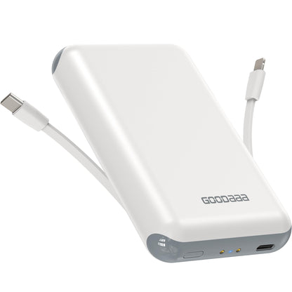 GOODaaa Portable Charger, 3-Pack 10000mAh Slim Power Bank Built in Cables