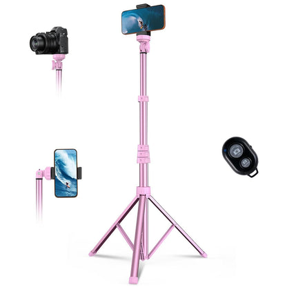 Extendable Phone Tripod for iPhone, Selfie Stick with Remote & Phone Holder
