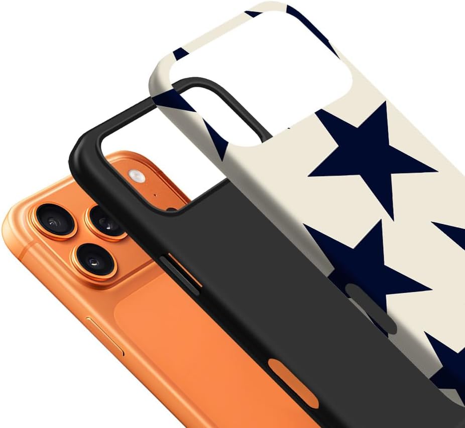 for iPhone 17 Pro Max/iPhone 18 Pro Max Case | Beige Navy Blue Stars | Slim Drop Protection Design