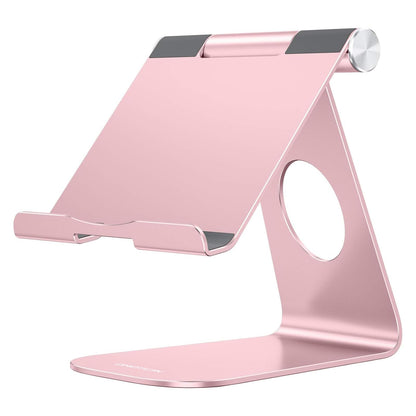 OMOTON T1 Adjustable Tablet Stand for Desk, Aluminum Holder for iPad Silver