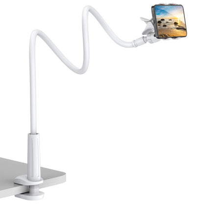 Gooseneck Cell Phone Holder, Universal 360 Flexible Phone Stand Lazy Bracket Mount Long Arms Clamp for Phone 13 Pro Xs Max XR X 8 7 6 6s Plus and Other 3.5~6.7'' Device (Black)