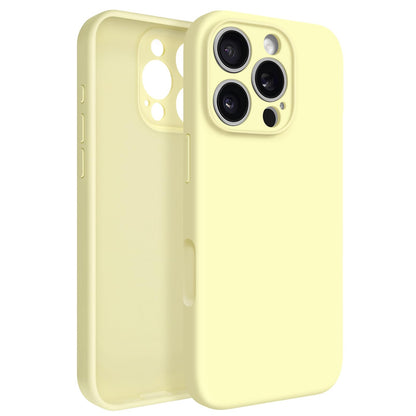 Newseego for iPhone 17 Pro Max Case with Camera Control Button, Solid Color Liquid Silicone Case for Women Girls Men Anti-Scratch Lining Shockproof Drop Protective Cover for iPhone 17 Pro Max-Yellow