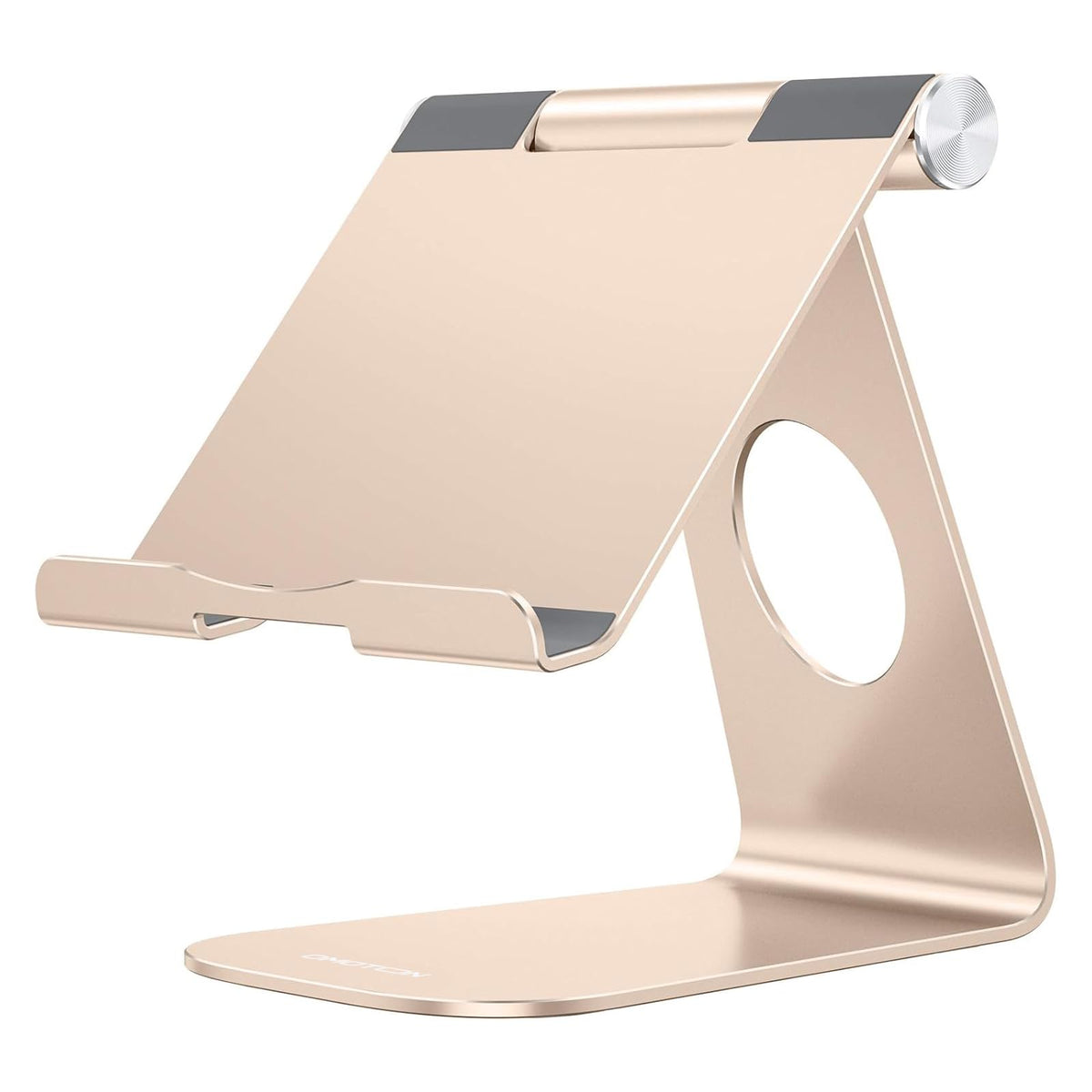OMOTON T1 Adjustable Tablet Stand for Desk, Aluminum Holder for iPad Silver