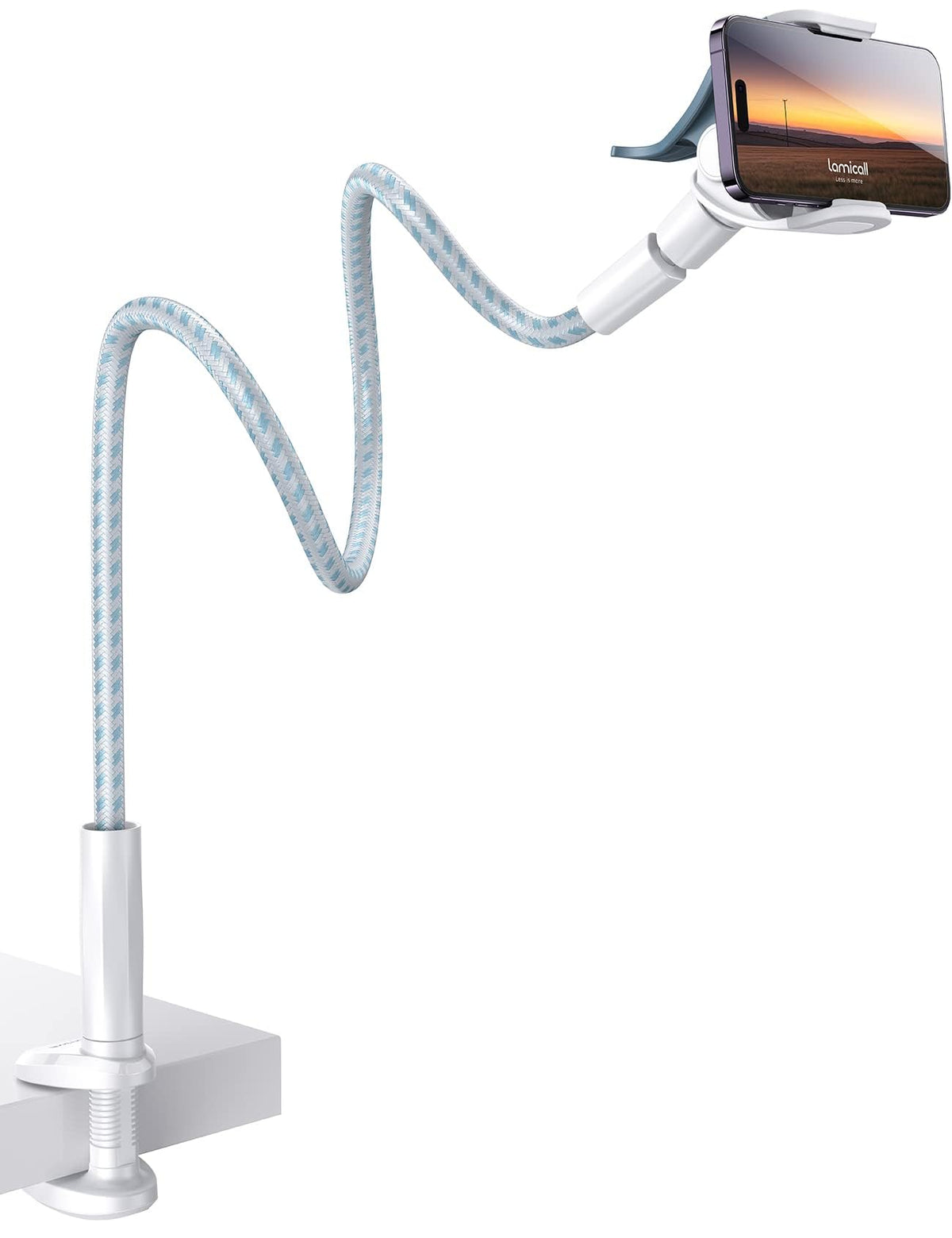 Lamicall Nylon Braided Gooseneck Phone Holder for Bed, 38" Overall Length