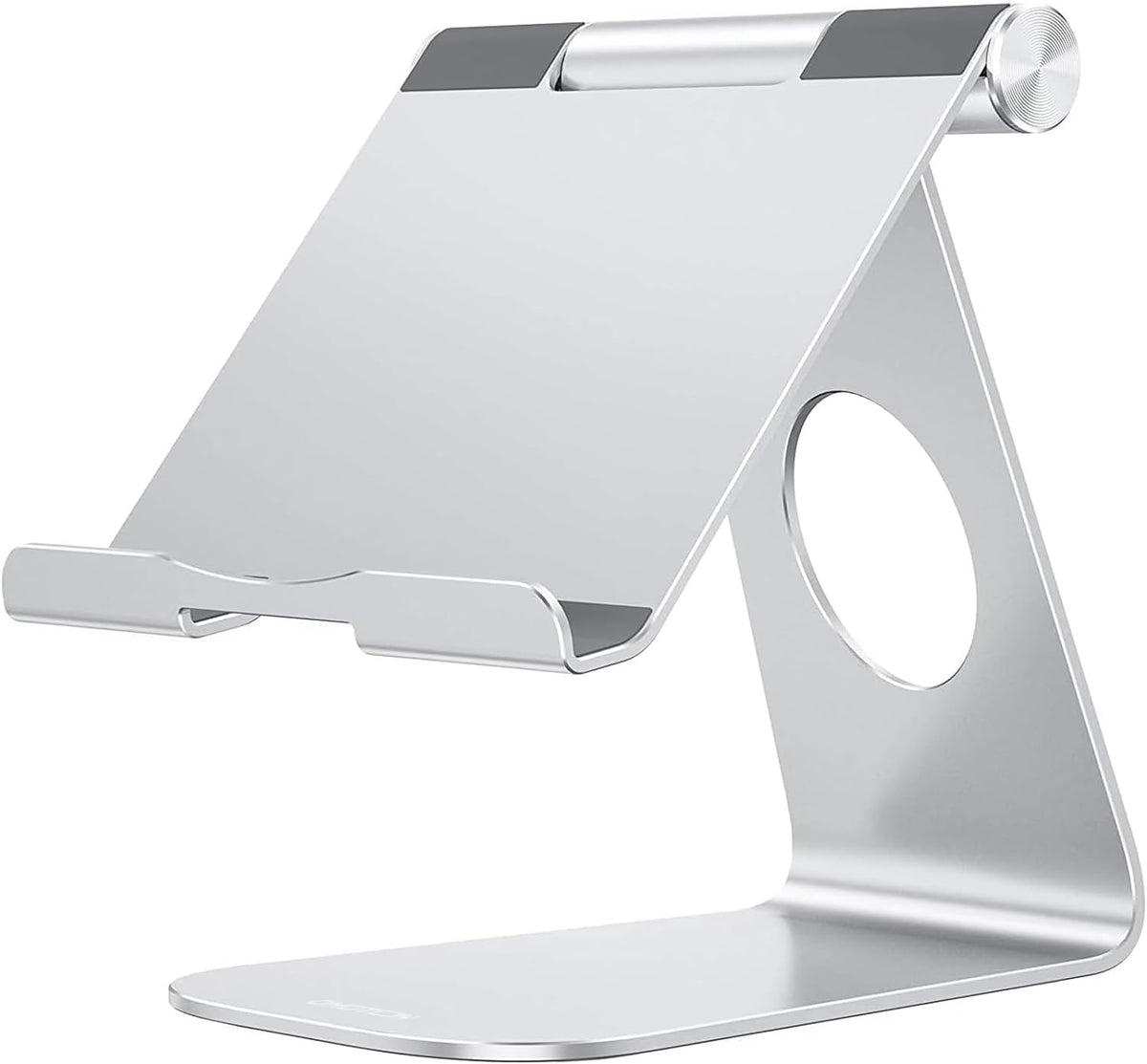 OMOTON T1 Adjustable Tablet Stand for Desk, Aluminum Holder for iPad Silver