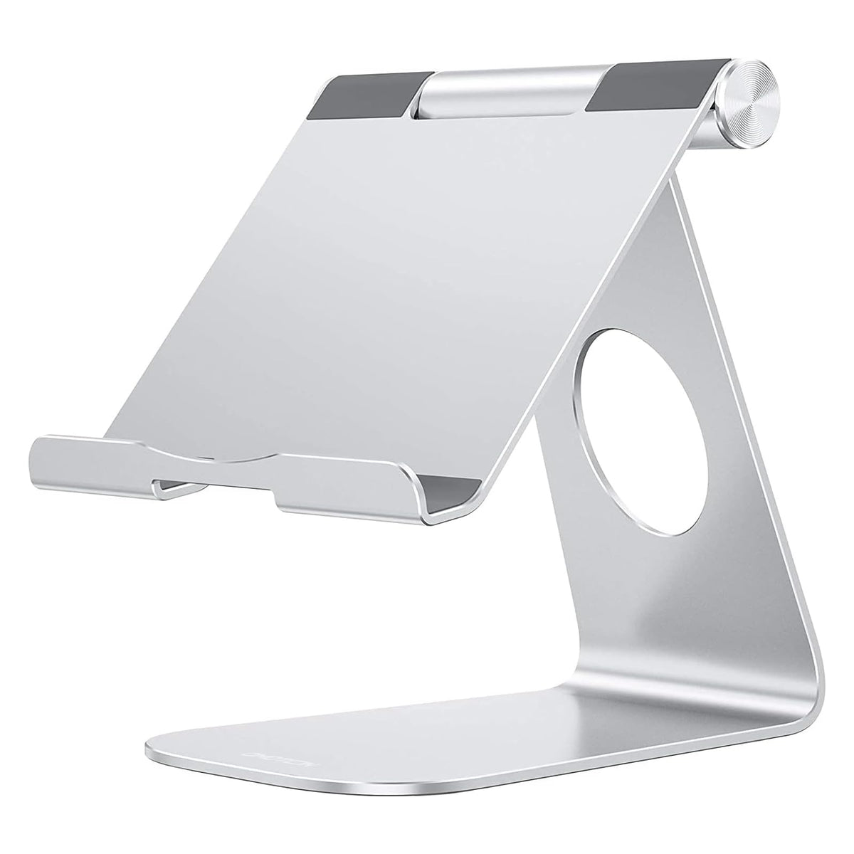 OMOTON T1 Adjustable Tablet Stand for Desk, Aluminum Holder for iPad Silver