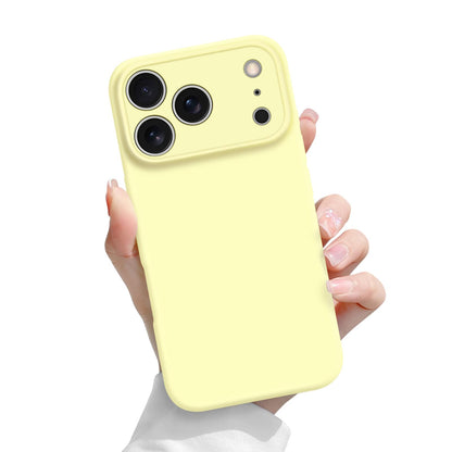 Newseego for iPhone 17 Pro Max Case with Camera Control Button, Solid Color Liquid Silicone Case for Women Girls Men Anti-Scratch Lining Shockproof Drop Protective Cover for iPhone 17 Pro Max-Yellow