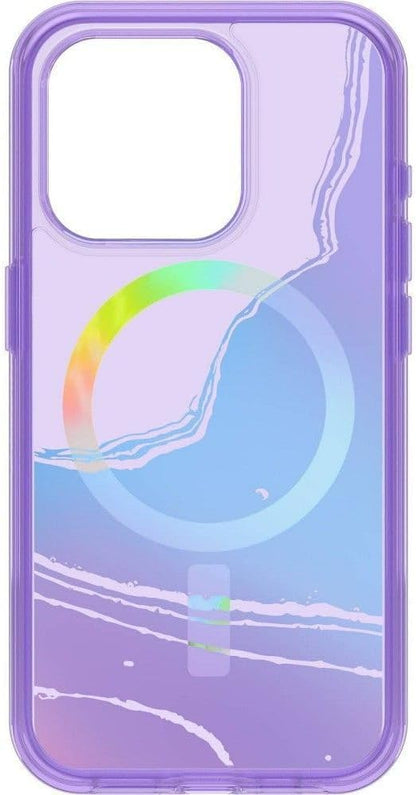 OtterBox iPhone 15, iPhone 14, and iPhone 13 Symmetry Series Clear Case - Stardust (Clear/Silver), Snaps to MagSafe, Ultra-Sleek, Raised Edges Protect Camera & Screen