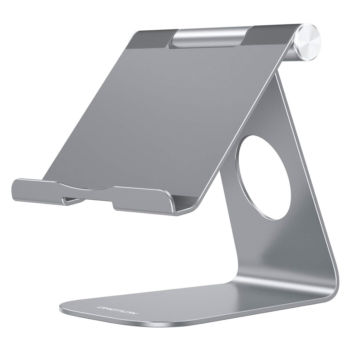OMOTON T1 Adjustable Tablet Stand for Desk, Aluminum Holder for iPad Silver
