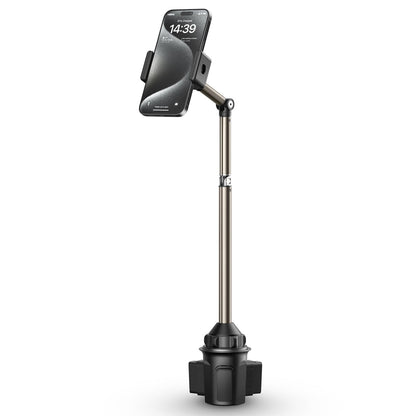 JSAUX Car Cup Holder Phone Mount, Metal Long Arm, Adjustable Base
