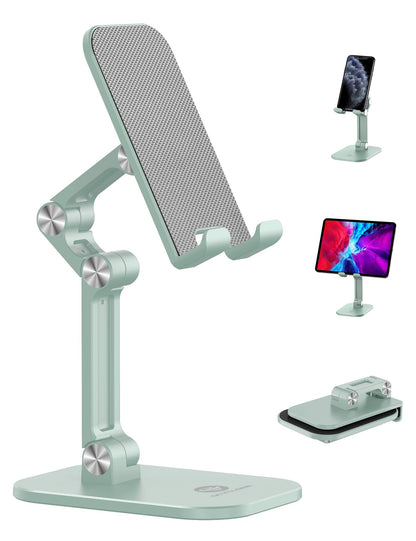 OCYCLONE Phone Stand for Desk, Foldable Cell Phone Stand Holder, Black