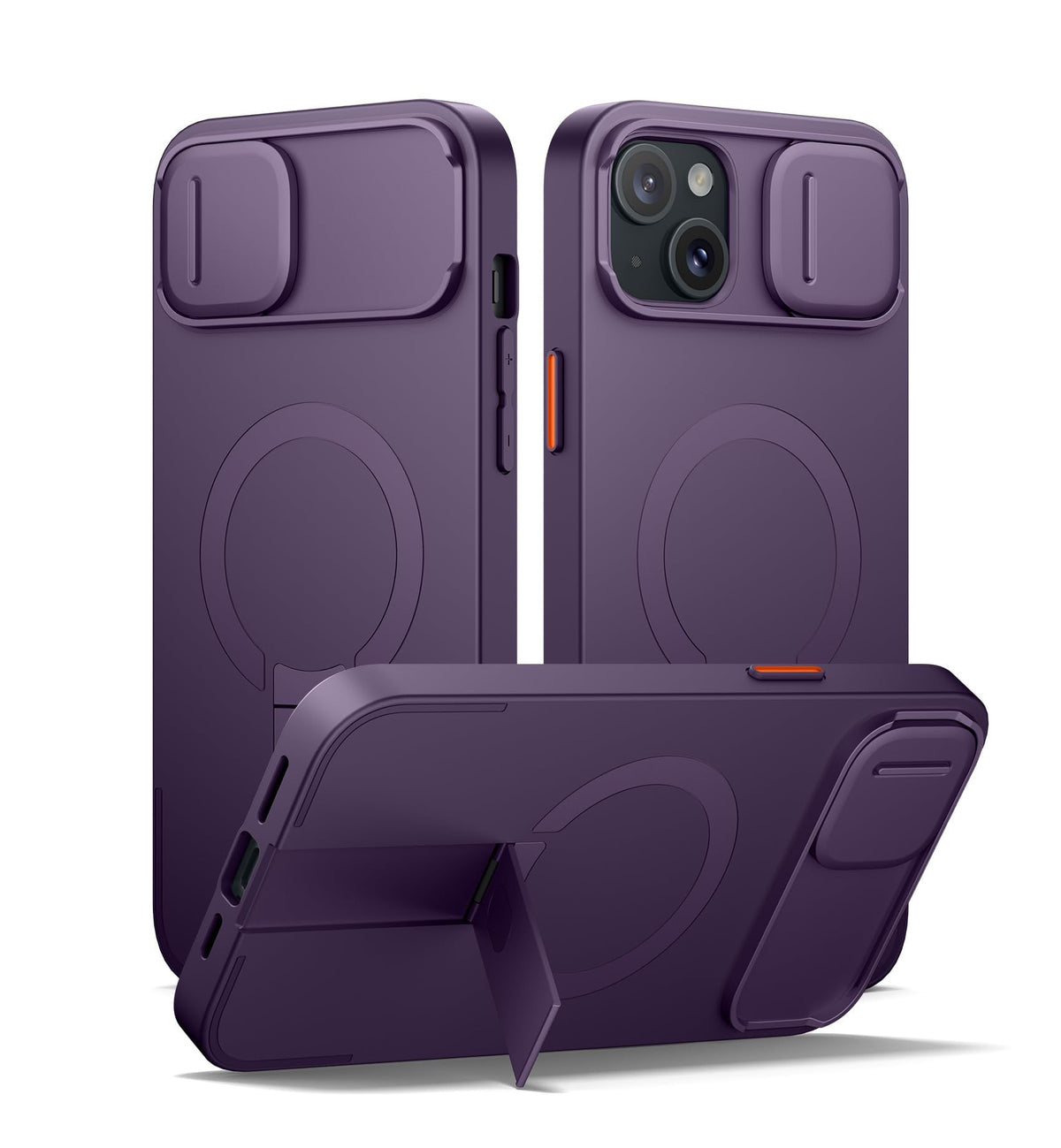 SURITCH for iPhone 17 Pro Max Case with Camera Control Cover, Camera Cover and Adjustable Kickstand, Compatible with MagSafe, Shockproof Bumper Protective Cases 6.9 Inch, Black