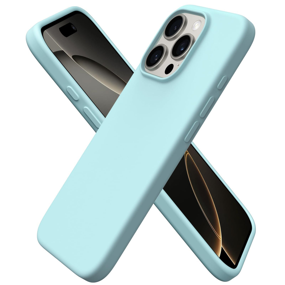 ORNARTO for iPhone 16 Pro Case, Liquid Silicone, Cherry Blossom