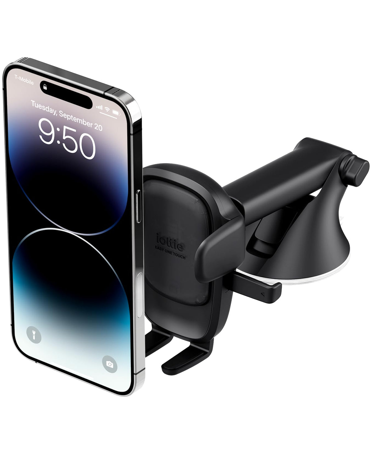 iOttie Easy One Touch Signature Dashboard & Windshield Universal Car Mount Phone Holder Desk Stand with Suction Cup Base and Telescopic Arm for iPhone, Samsung, Google, More Smartphones