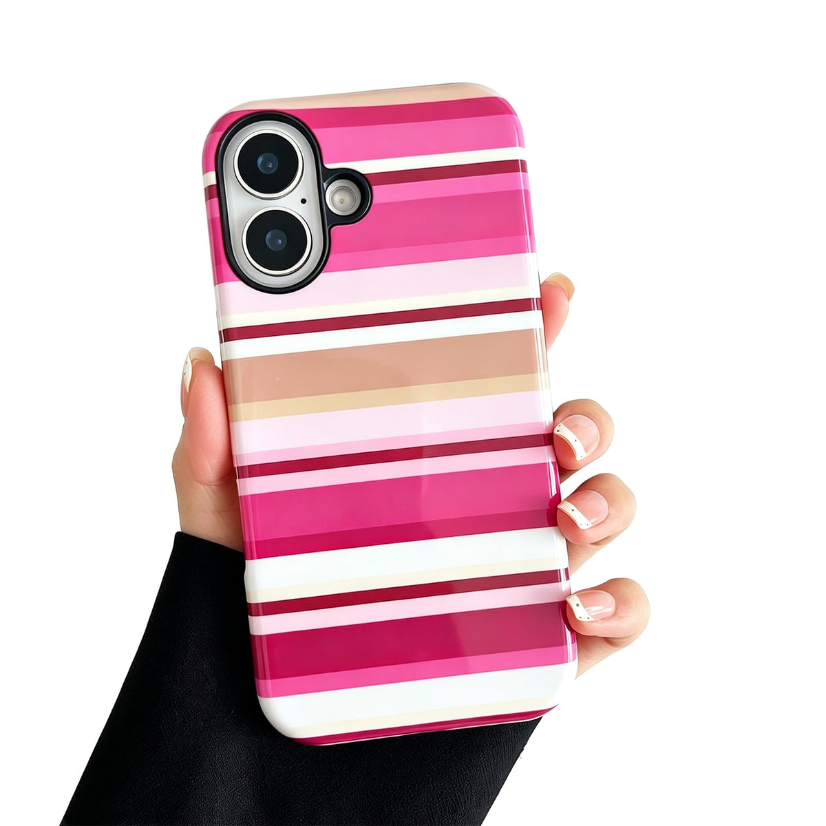 for iPhone 17 Pro Case Cute Yellow Colorful Striped Phone Case