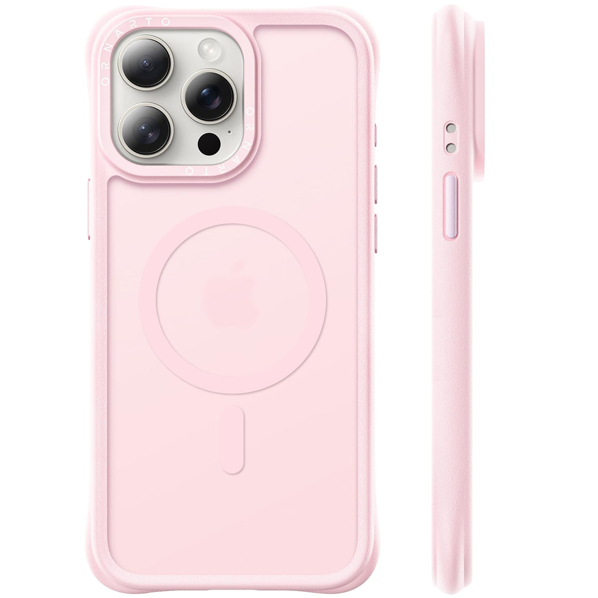 ORNARTO Magnetic for iPhone 15 Pro Max Case, Translucent Matte, Chalk Pink