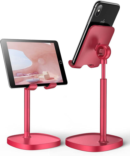LISEN Cell Phone Stand Adjustable Phone Holer for Desk, Computer Office Desk Accessories for iPhone 16 Holder Women Kitchen Essentials Fits All Mobile Phones Switch Kindle iPads Tablet 4-10in Purple