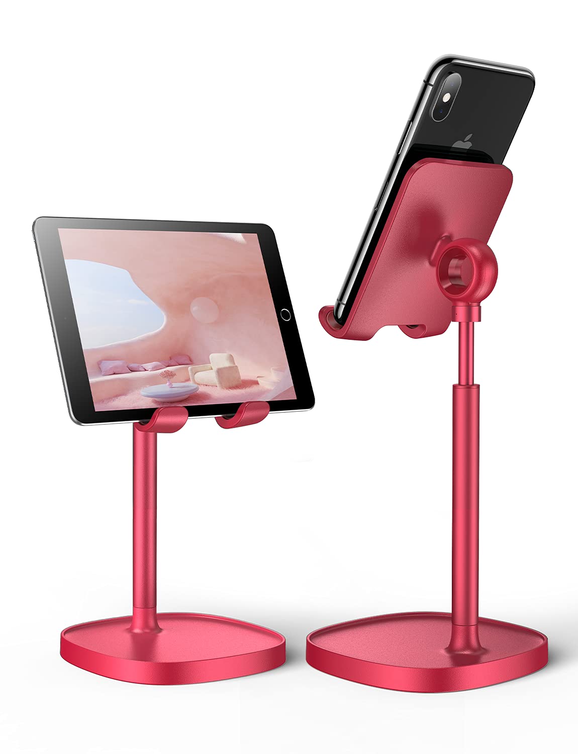 LISEN Cell Phone Stand Adjustable Phone Holer for Desk, Computer Office Desk Accessories for iPhone 16 Holder Women Kitchen Essentials Fits All Mobile Phones Switch Kindle iPads Tablet 4-10in Purple