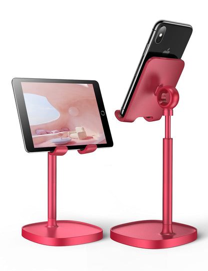 LISEN Cell Phone Stand Adjustable Phone Holer for Desk, Computer Office Desk Accessories for iPhone 16 Holder Women Kitchen Essentials Fits All Mobile Phones Switch Kindle iPads Tablet 4-10in Purple