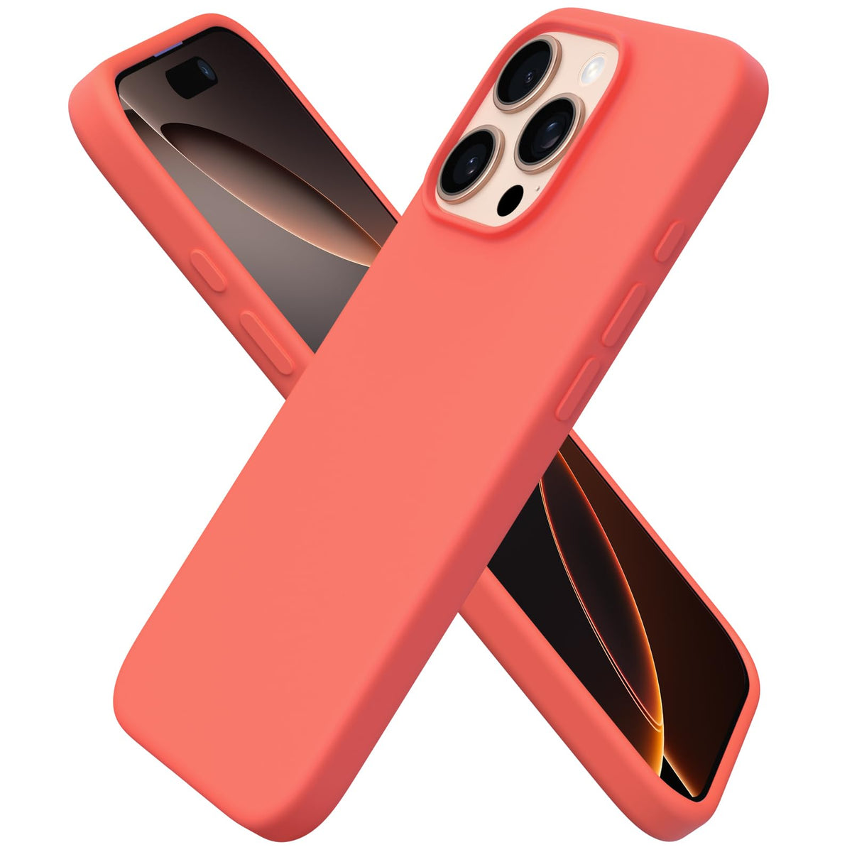 ORNARTO for iPhone 16 Pro Case, Liquid Silicone, Cherry Blossom