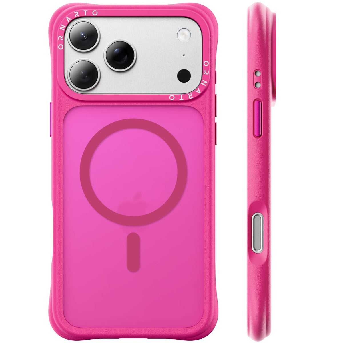 ORNARTO Magnetic for iPhone 17 Pro Max Case, Translucent Matte, Chalk Pink