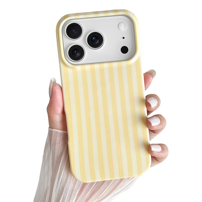 Yeddabox for iPhone 16 Pro Case Cute Striped Phone Case Soft TPU Slim Shockproof Phone Cover for Women Girls, Pink and Yellow