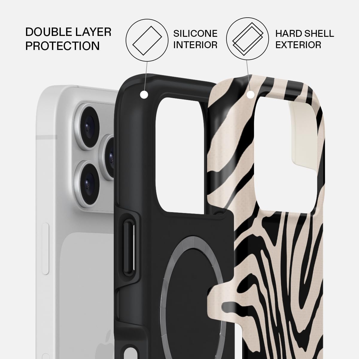 BURGA Unisex Phone Case for iPhone 17 Pro – Dual-Layer Hybrid Design with Shock-Absorbing Silicone & Durable Exterior, Scratch-Resistant Finish and Raised Bezel Edge for Screen Protection & Daily Use
