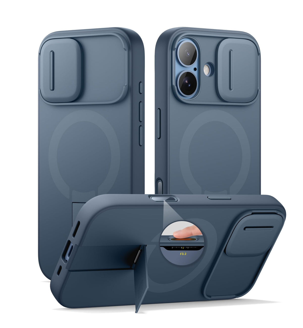 SURITCH for iPhone 17 Pro Max Case with Camera Control Cover, Camera Cover and Adjustable Kickstand, Compatible with MagSafe, Shockproof Bumper Protective Cases 6.9 Inch, Black