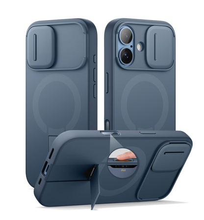 SURITCH for iPhone 17 Pro Max Case with Camera Control Cover, Camera Cover and Adjustable Kickstand, Compatible with MagSafe, Shockproof Bumper Protective Cases 6.9 Inch, Black