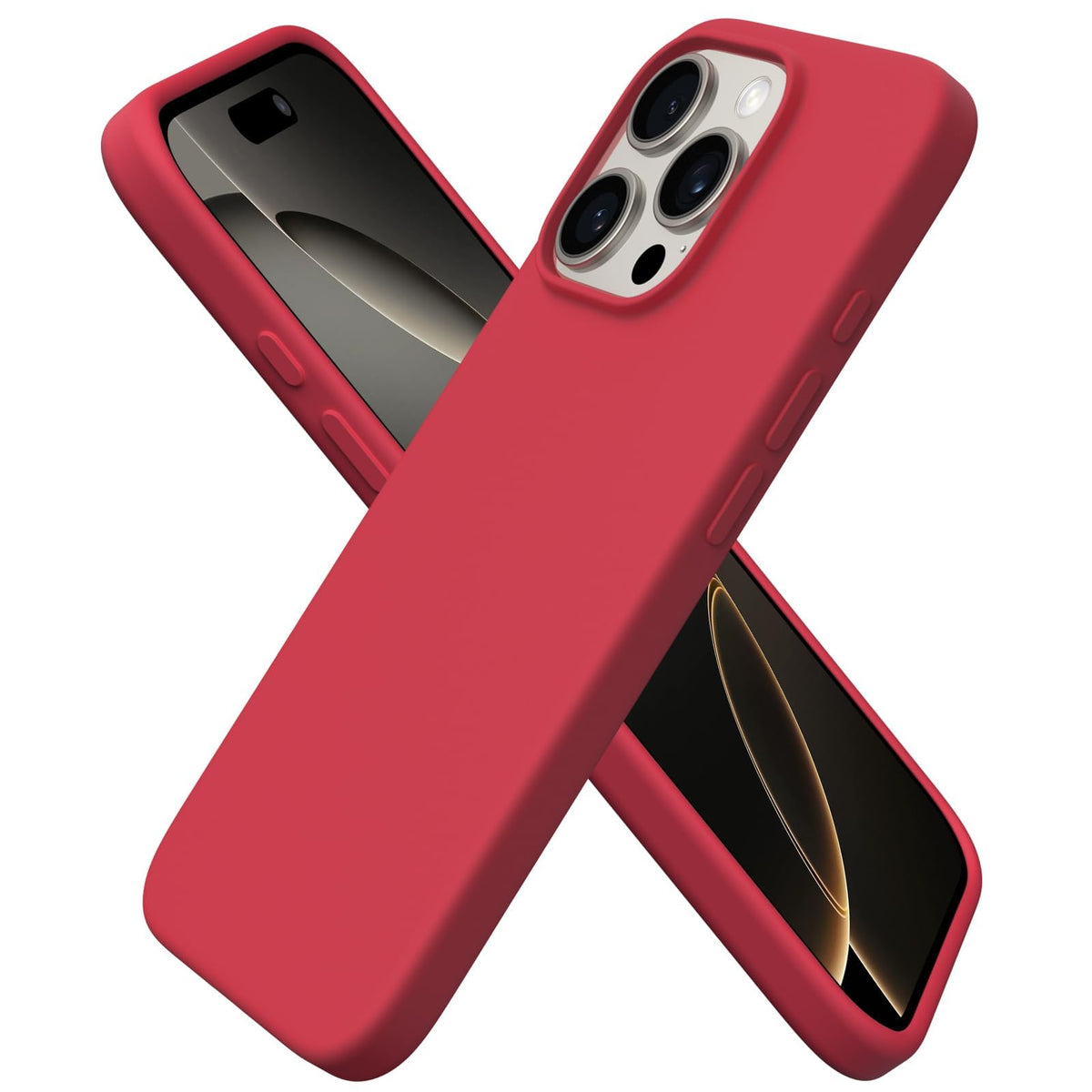 ORNARTO for iPhone 16 Pro Case, Liquid Silicone, Cherry Blossom
