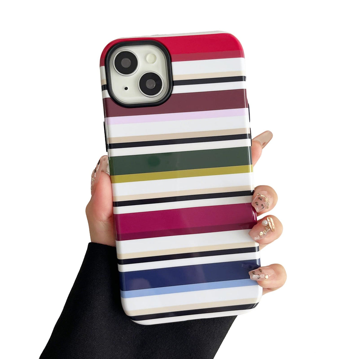 for iPhone 17 Pro Case Cute Yellow Colorful Striped Phone Case