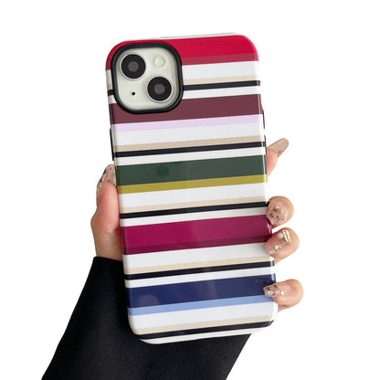 for iPhone 17 Pro Case Cute Yellow Colorful Striped Phone Case