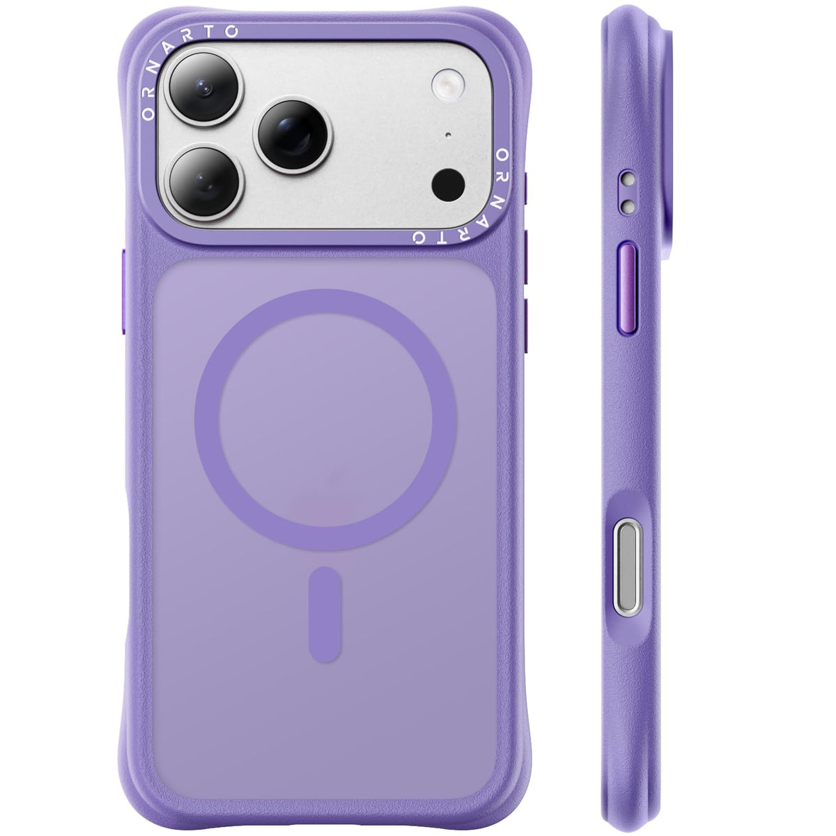 ORNARTO Magnetic for iPhone 17 Pro Max Case, Translucent Matte, Chalk Pink