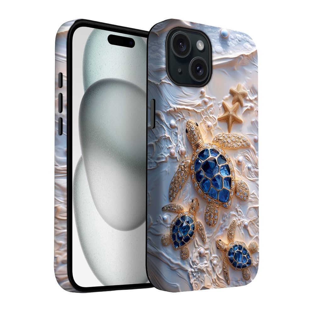 for iPhone 17 Pro Max/iPhone 18 Pro Max Case | Beige Navy Blue Stars | Slim Drop Protection Design