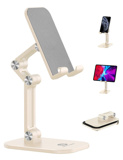 OCYCLONE Phone Stand for Desk, Foldable Cell Phone Stand Holder, Black