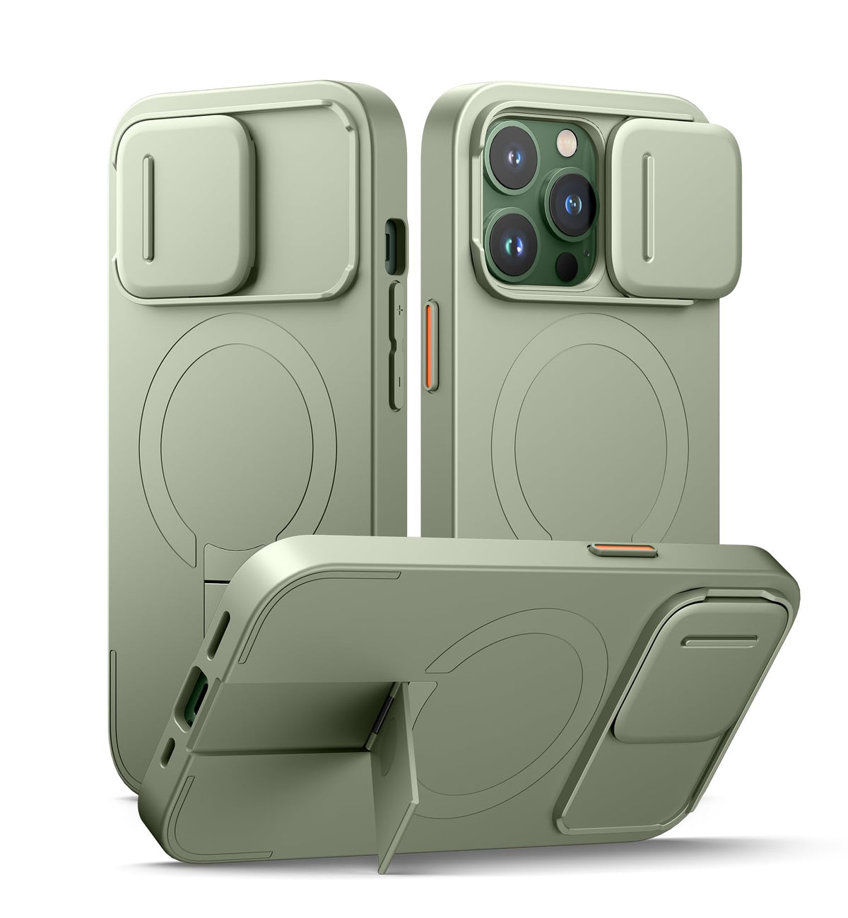 SURITCH for iPhone 17 Pro Max Case with Camera Control Cover, Camera Cover and Adjustable Kickstand, Compatible with MagSafe, Shockproof Bumper Protective Cases 6.9 Inch, Black