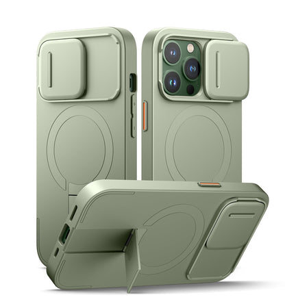 SURITCH for iPhone 17 Pro Max Case with Camera Control Cover, Camera Cover and Adjustable Kickstand, Compatible with MagSafe, Shockproof Bumper Protective Cases 6.9 Inch, Black