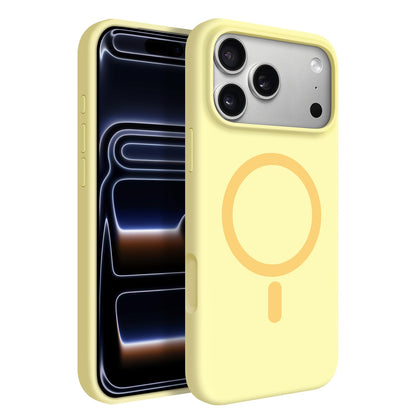 Newseego for iPhone 17 Pro Max Case with Camera Control Button, Solid Color Liquid Silicone Case for Women Girls Men Anti-Scratch Lining Shockproof Drop Protective Cover for iPhone 17 Pro Max-Yellow